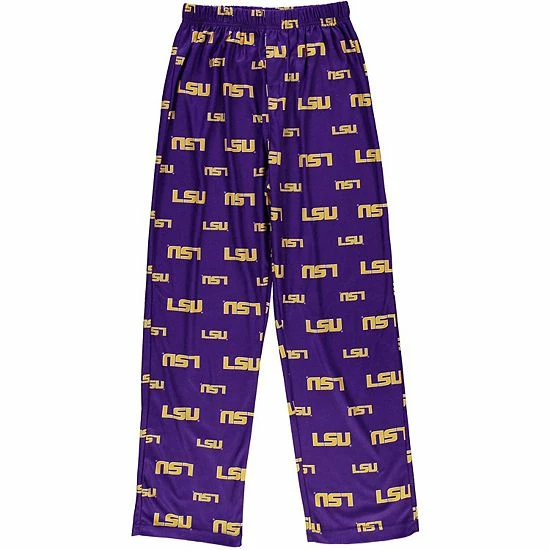 Hot Sale โค๏ธ Unbranded LSU Tigers Youth Purple Team Logo Flannel Pajama Pants ๐