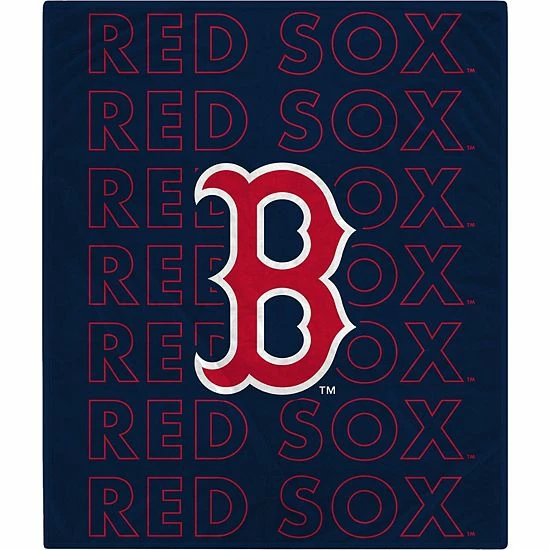 Promo ❤️ Unbranded Boston Red Sox 60" X 70" Echo Wordmark Plush Blanket 🔥