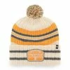 Discount 🔔 Unbranded Men's '47 Natural Tennessee Volunteers Hone Patch Cuffed Knit Hat With Pom ✔️