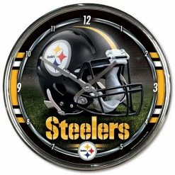 Brand new 🧨 Unbranded WinCraft Pittsburgh Steelers Chrome Wall Clock ❤️