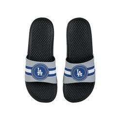 Discount ✔️ Unbranded FOCO Los Angeles Dodgers Stripe Raised Slide 🩴 Sandals 🔔