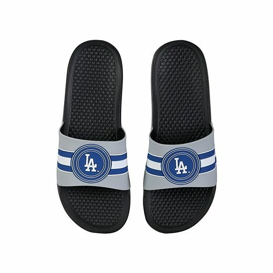 Discount ✔️ Unbranded FOCO Los Angeles Dodgers Stripe Raised Slide 🩴 Sandals 🔔 - Image 2