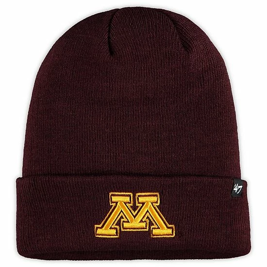 Promo ⭐ Unbranded Men's '47 Maroon Minnesota Golden Gophers Raised Cuffed Knit Hat 😀