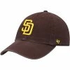 Budget 😀 Unbranded Youth '47 Brown San Diego Padres Team Logo Clean Up Adjustable Hat 💯