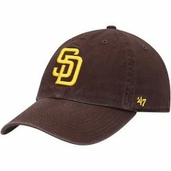 Budget 😀 Unbranded Youth '47 Brown San Diego Padres Team Logo Clean Up Adjustable Hat 💯