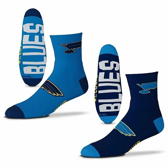 Buy 😀 Unbranded Men's For Bare Feet St. Louis Blues 2-Pack Team Quarter-Length 🧦 Socks 😉