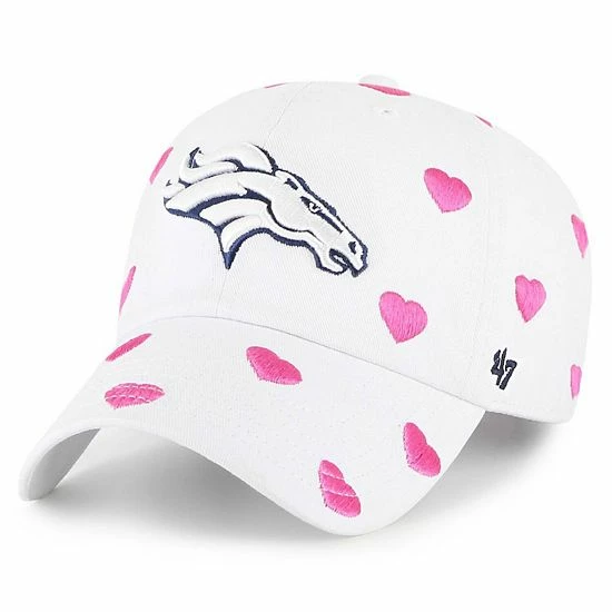 Wholesale ✔️ Unbranded Toddler 👧 Girls '47 White Denver Broncos Surprise Clean Up Adjustable Hat ⭐