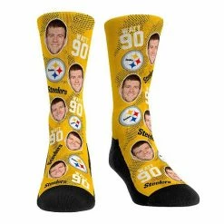 Outlet 🎁 Unbranded Youth Rock Em 🧦 Socks T.J. Watt Pittsburgh Steelers Football Guy Crew 🧦 Socks 🥰