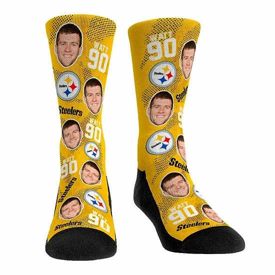 Outlet 🎁 Unbranded Youth Rock Em 🧦 Socks T.J. Watt Pittsburgh Steelers Football Guy Crew 🧦 Socks 🥰