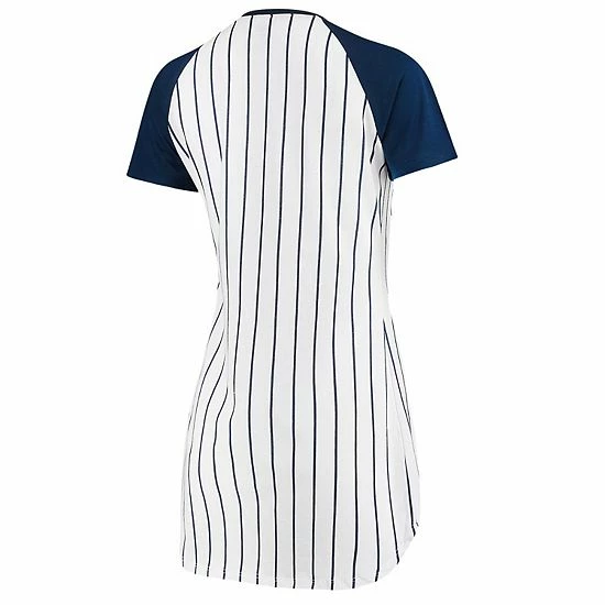New 🌟 Unbranded 👩 Women's Concepts Sport White Boston Red Sox Vigor Pinstripe Nightshirt 💯 - Image 4
