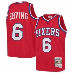 Outlet 🤩 Unbranded Youth Mitchell & Ness Julius Erving Red Philadelphia 76ers Swingman Throwback Jersey 🤩
