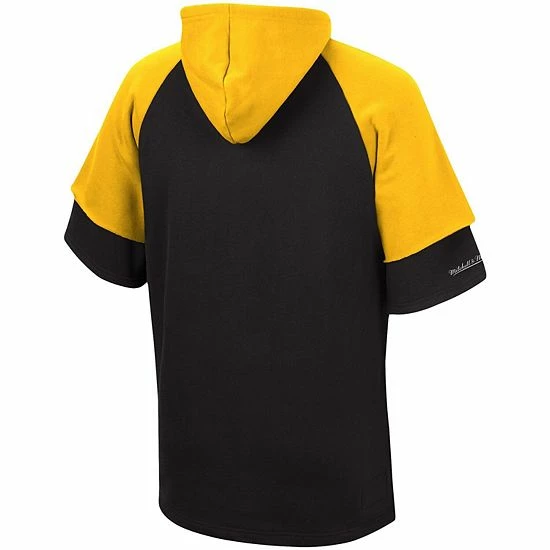 Cheap ๐ Unbranded Men's Mitchell & Ness Black Pittsburgh Steelers Home Advantage Raglan Short Sleeve Pullover Hoodie ๐งจ - Image 4