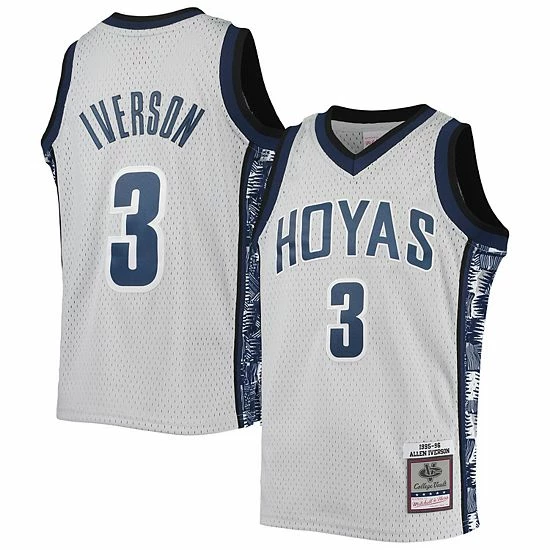 Best deal ❤️ Unbranded Men's Mitchell & Ness Allen Iverson Gray Georgetown Hoyas 1995-96 Replica Swingman Jersey 🤩