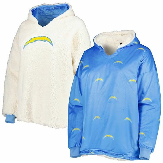Discount 🥰 Unbranded 👩 Women's FOCO Powder Blue/White Los Angeles Chargers Repeat Print Reversible Hoodeez ❤️ - Image 2