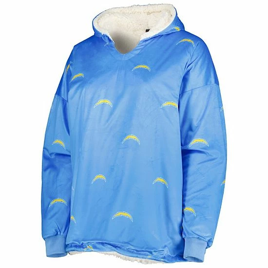 Discount 🥰 Unbranded 👩 Women's FOCO Powder Blue/White Los Angeles Chargers Repeat Print Reversible Hoodeez ❤️ - Image 3