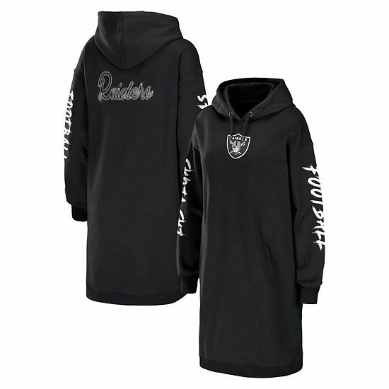 Cheapest โ Unbranded ๐ฉ Women's WEAR By Erin Andrews Black Las Vegas Raiders Hoodie ๐ Dress ๐