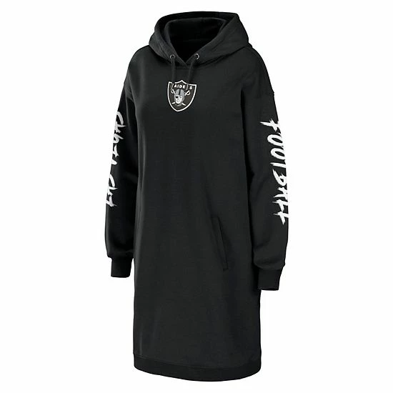 Cheapest โ Unbranded ๐ฉ Women's WEAR By Erin Andrews Black Las Vegas Raiders Hoodie ๐ Dress ๐ - Image 3