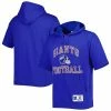 Discount 🥰 Unbranded Men's Mitchell & Ness Royal New York Giants Washed Short Sleeve Pullover Hoodie 🎉