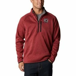 Best deal ⌛ Unbranded Men's Columbia Garnet South Carolina Gamecocks Canyon Point Omni-Shield Raglan Half-Zip Pullover Top 🔔