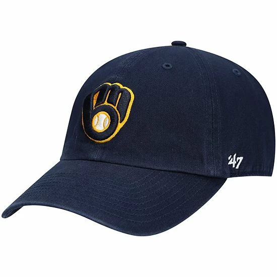 Best deal 🎁 Unbranded Men's '47 Navy Milwaukee Brewers Home Clean Up Adjustable Hat 🌟 - Image 2