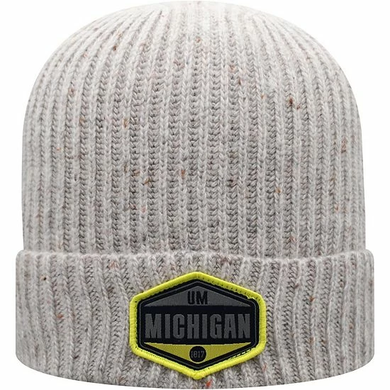 New ๐งจ Unbranded Men's Top Of The World Gray Michigan Wolverines Alp Cuffed Knit Hat ๐