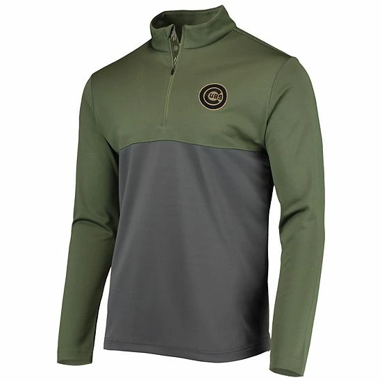 Outlet ๐ฅฐ Unbranded Men's Levelwear Olive Chicago Cubs Delta Pursue Quarter-Zip Jacket ๐ - Image 2