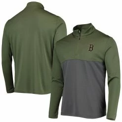 Top 10 😉 Unbranded Men's Levelwear Olive Boston Red Sox Delta Pursue Quarter-Zip Jacket ✨