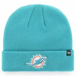 Best Sale ⌛ Unbranded Men's '47 Aqua Miami Dolphins Primary Basic Cuffed Knit Hat 😍