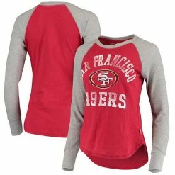 Promo 🥰 Unbranded 👩 Women's Touch Scarlet San Francisco 49ers Waffle Raglan Long Sleeve T-Shirt 🔥
