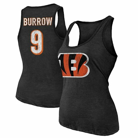 Outlet 🔥 Unbranded 👩 Women's Fanatics Branded Heathered Black Cincinnati Bengals Name & Number Tri-Blend Tank Top 👏