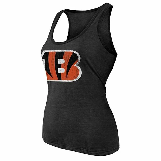 Outlet 🔥 Unbranded 👩 Women's Fanatics Branded Heathered Black Cincinnati Bengals Name & Number Tri-Blend Tank Top 👏 - Image 3