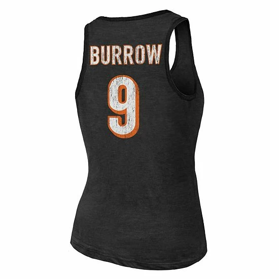 Outlet 🔥 Unbranded 👩 Women's Fanatics Branded Heathered Black Cincinnati Bengals Name & Number Tri-Blend Tank Top 👏 - Image 4