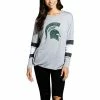 Cheap 🛒 Unbranded 👩 Women's Heathered Gray Michigan State Spartans Swell Stripe Long Sleeve T-Shirt 🛒