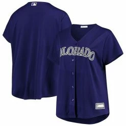 Wholesale ⭐ Unbranded 👩 Women's Purple Colorado Rockies Plus Size Alternate Replica Team Jersey ❤️