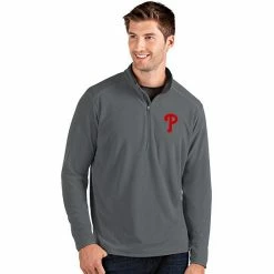Brand new ⭐ Unbranded Men's Antigua Philadelphia Phillies Grey Glacier Quarter-Zip Pullover ✨