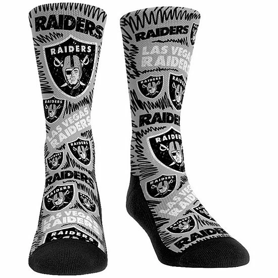 Buy ๐ Unbranded ๐ฉ Women's Rock Em ๐งฆ Socks Las Vegas Raiders Logo Sketch Crew ๐งฆ Socks ๐