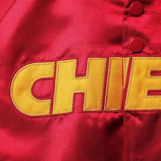 Outlet ๐ Unbranded Youth Mitchell & Ness Red Kansas City Chiefs Lightweight Satin Raglan Full-Snap Jacket ๐ - Image 5