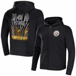 New 😀 Unbranded Men's NFL X Darius Rucker Collection By Fanatics Black Pittsburgh Steelers Rocker Full-Zip Hoodie ✔️