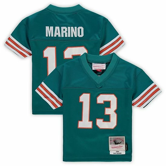 Top 10 ✔️ Unbranded Toddler Mitchell & Ness Dan Marino Aqua Miami Dolphins 1984 Retired Legacy Jersey 😍