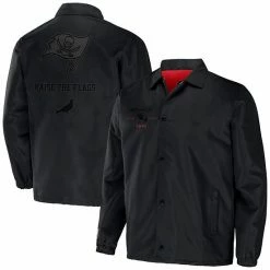 Best Pirce ✔️ Unbranded Men's NFL X Staple Black Tampa Bay Buccaneers Coaches Full-Snap Jacket ✔️