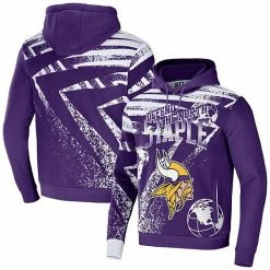 Wholesale ⌛ Unbranded Men's NFL X Staple Purple Minnesota Vikings All Over Print Pullover Hoodie ❤️
