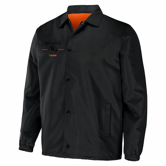 Outlet 😀 Unbranded Men's NFL X Staple Black Cincinnati Bengals Coaches Full-Snap Jacket 🔔 - Image 3