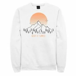 Top 10 🛒 Unbranded Juniors' Keep It Simple Snowy Mountain Sunset Sketch Fleece Sweatshirt 🌟