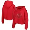 Best deal ❤️ Unbranded 👩 Women's Cuce Scarlet San Francisco 49ers Crystal Logo Cropped Pullover Hoodie 🎉