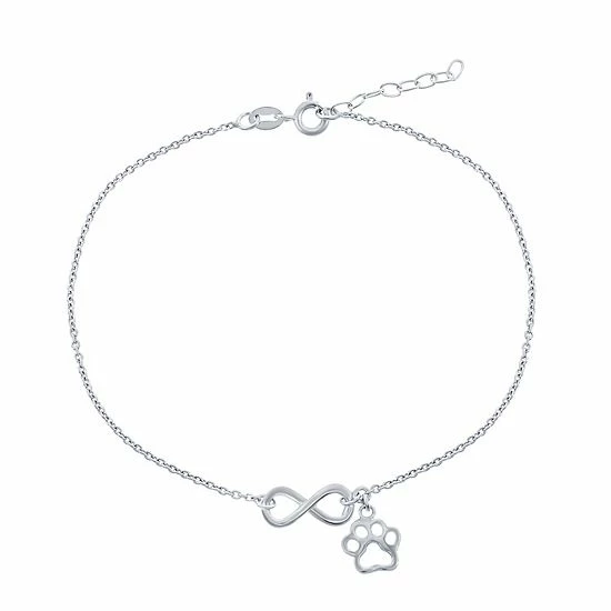 Cheap ๐ Unbranded Sterling Silver Infinity & Paw Print Anklet ๐งจ
