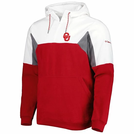 Promo 🔥 Unbranded Men's Columbia Crimson Oklahoma Sooners Lodge Quarter-Zip Pullover Hoodie 👍 - Image 3