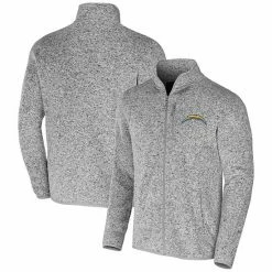 Budget 🎁 Unbranded Men's NFL X Darius Rucker Collection By Fanatics Heather Gray Los Angeles Chargers Fleece Full-Zip Jacket 😉