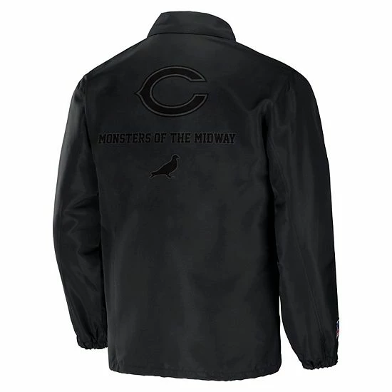 Flash Sale ๐ Unbranded Men's NFL X Staple Black Chicago Bears Coaches Full-Snap Jacket โจ - Image 4