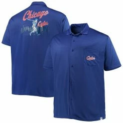 Wholesale 👏 Unbranded Men's Royal Chicago Cubs Big & Tall Button-Up 👕 Shirt 😀