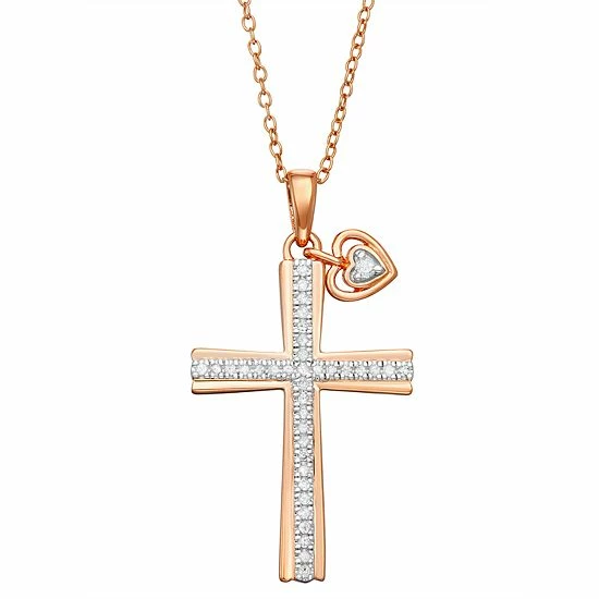 Best Pirce ๐คฉ Unbranded Gold Over Sterling Silver Diamond Accent Cross Pendant Necklace ๐ฏ - Image 3